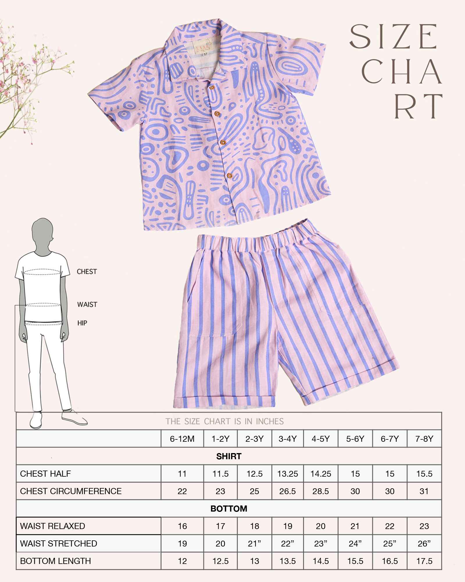 Aline fun print half-sleeve ameba co-ord boy`s holiday shirt and shorts  featuring wooden buttons and stylish strips . A perfect boy`s matching co-ord set and girls co-ord set .
