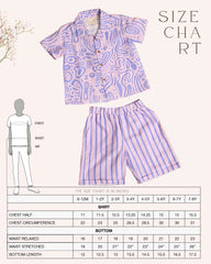 Aline fun print half-sleeve ameba shirt featuring wooden buttons and stylish strips Bermuda shorts.