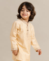 AZURE MOCHA KURTA WAISTCOAT SET