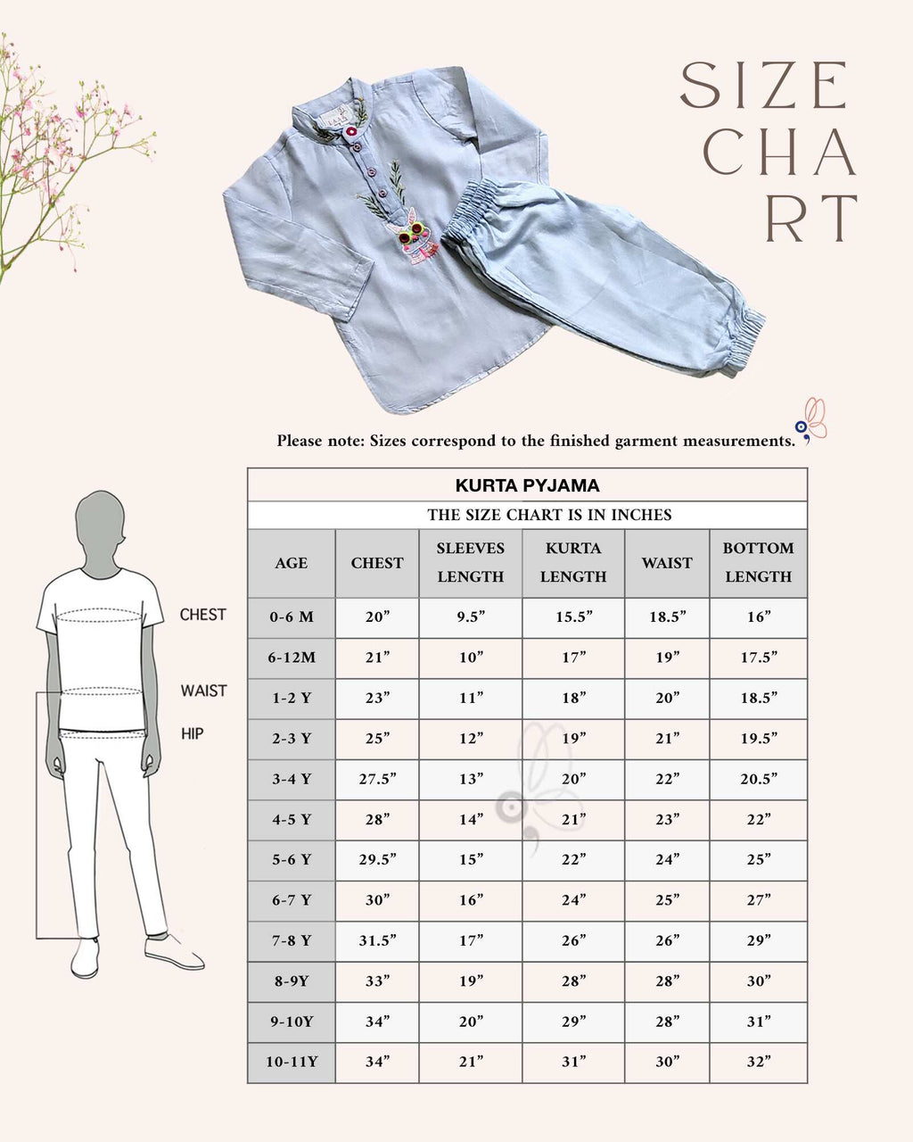 BABY BLUE BUN KURTA SET