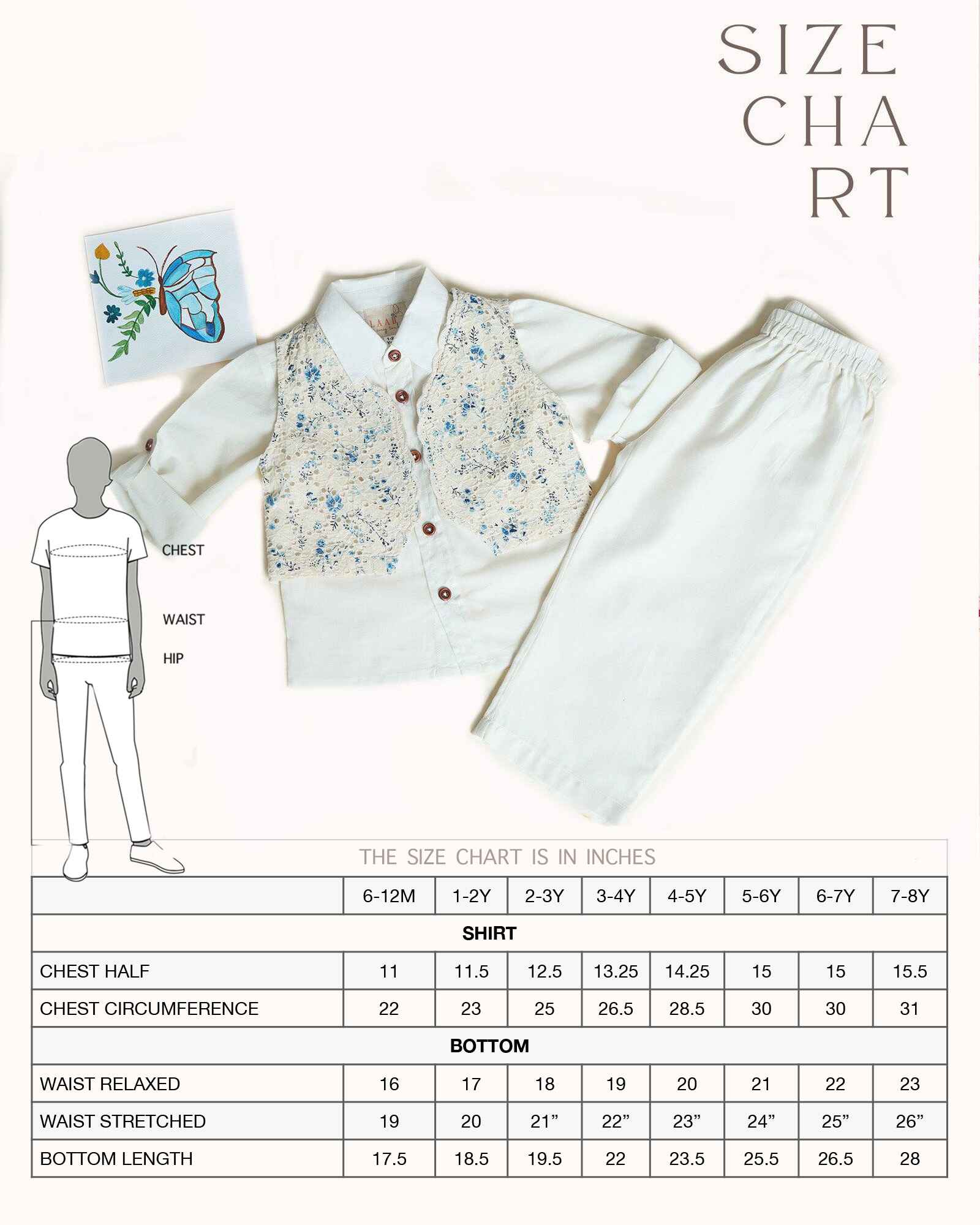 3-piece white ball suit set from laadindia ! Crisp cotton shirt, 100% cotton waistcoat with intricate details & silk Chanderi pyjama. Hand-embroidered, titalee motif adds charm.