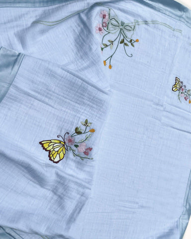 Dreamy Wonderland! Hand-crafted, embroidered tairytale blueTitalee Dohars with dazzling butterflies