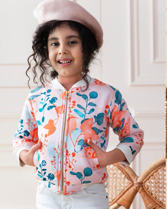 Spring's must-have! floral  bomber jacket with blooming florals. Lightweight & comfy.