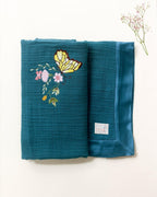 baby organic , Hand-crafted, embroidered intense Ocean Titalee Dohars with dazzling butterflies for kids upto three years 