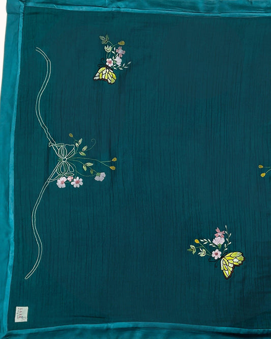 Dreamy Wonderland! Hand-crafted, embroidered intense Ocean Titalee Dohars with dazzling butterflies