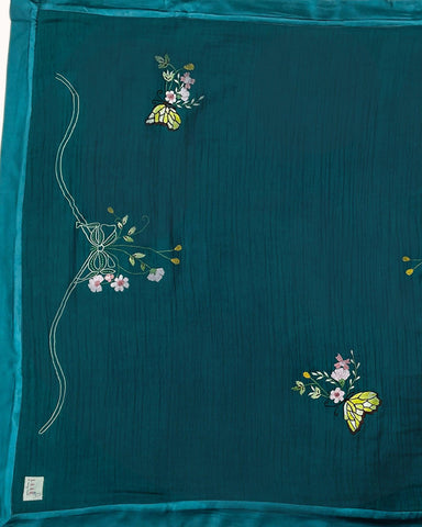 baby organic , Hand-crafted, embroidered intense Ocean Titalee Dohars with dazzling butterflies for kids upto three years 