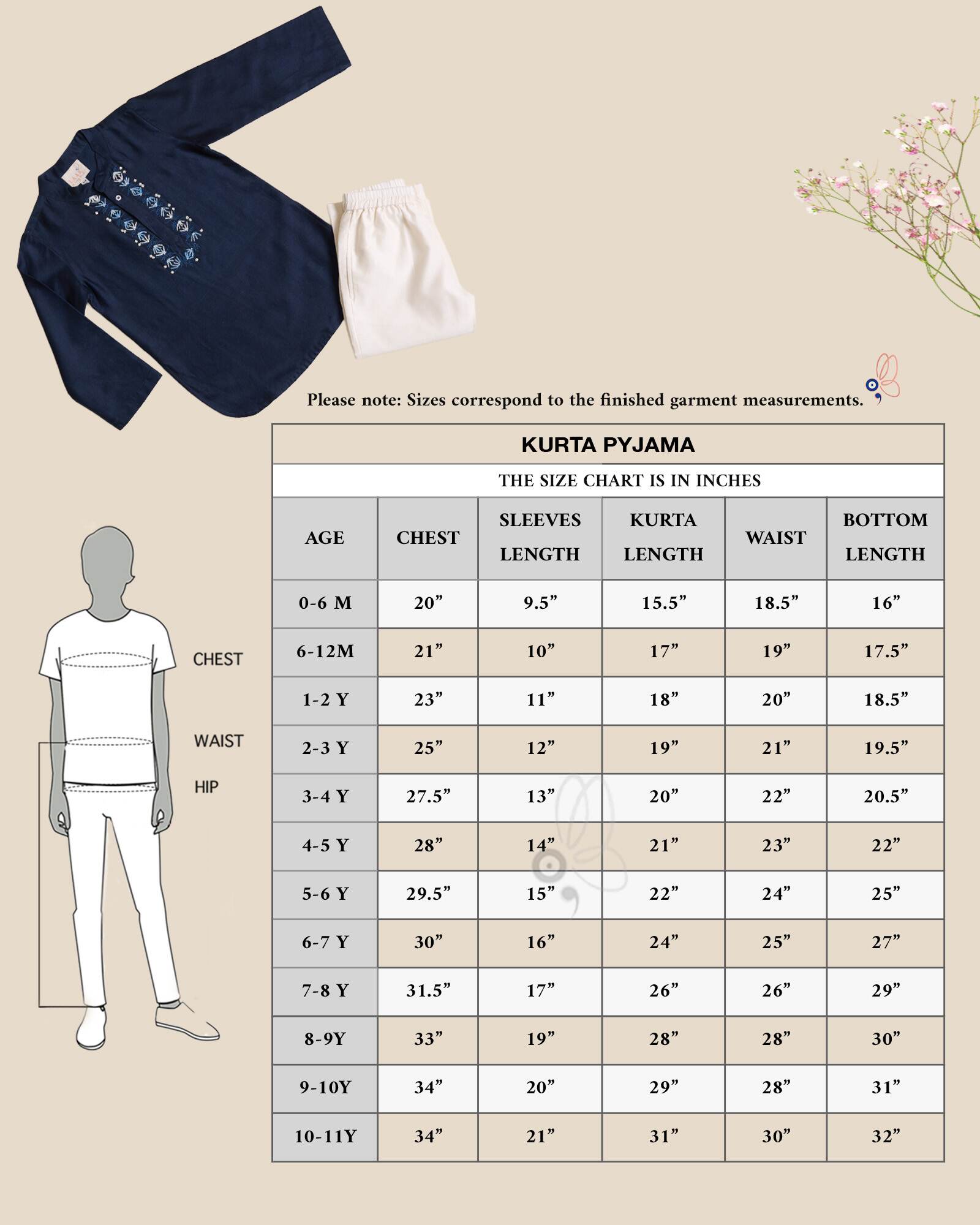 PHULWARI MARINE BLUE KURTA PYJAMA