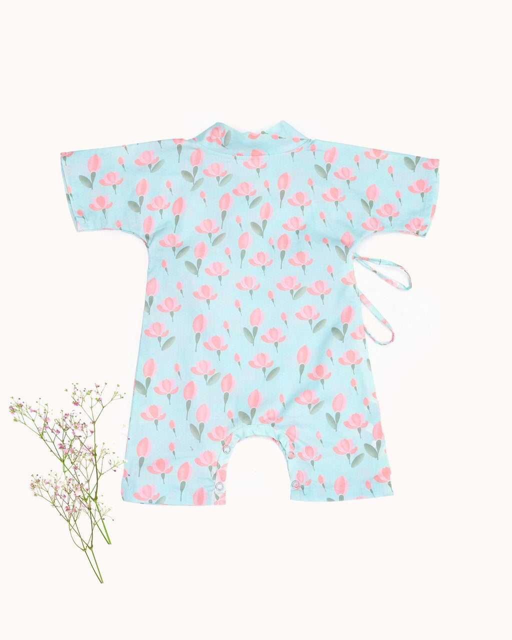 MINT GREEN TULIP KIMONO ROMPER