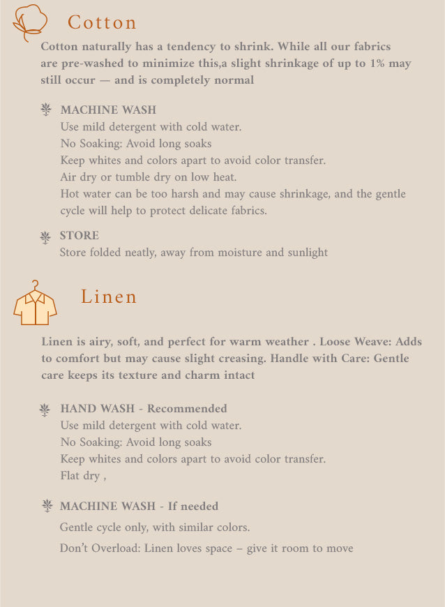 At LAAD, we craft each outfit using premium fabrics like Silk Chanderi, pure cotton, and soft linen – chosen for their breathability, elegance, and comfort on delicate skin. Our textiles combine traditional richness with everyday ease, making them perfect for children’s festive and everyday wear.

