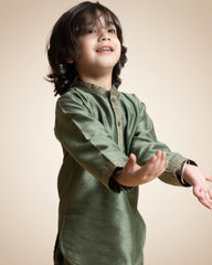 MOSS GREEN KURTA PYJAMA