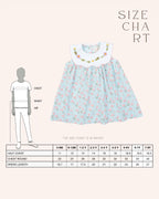 Twirl into spring with tulip dress! Mint A-line dress features tulip print & a scalloped embroidered collar. Breezy, 100% cotton. #LaadIndia 