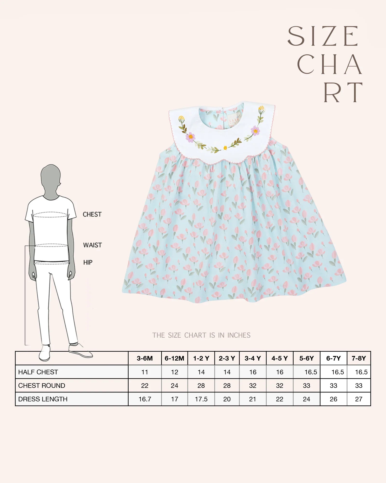 Twirl into spring with tulip dress! Mint A-line dress features tulip print & a scalloped embroidered collar. Breezy, 100% cotton. #LaadIndia 