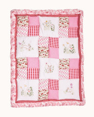 White Rabit quilt features playful rabbits & vibrant scarlet for a touch of magic. Soft cotton & cozy fiber filling for ultimate comfort. Machine wash gentle cycle at 30°C. Avoid harsh hardware, dry in shade