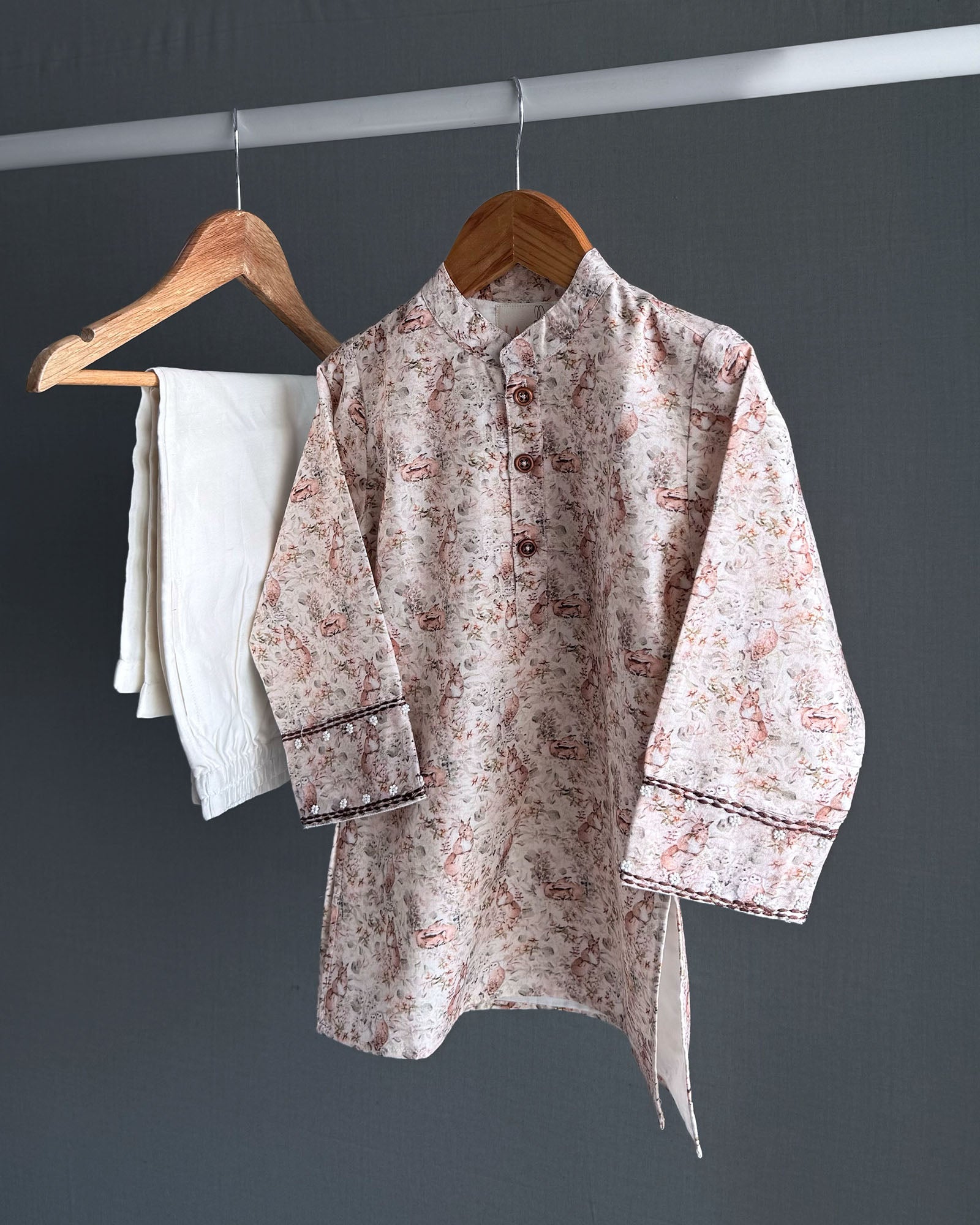 WOODLAND PRINT KURTA PYJAMA