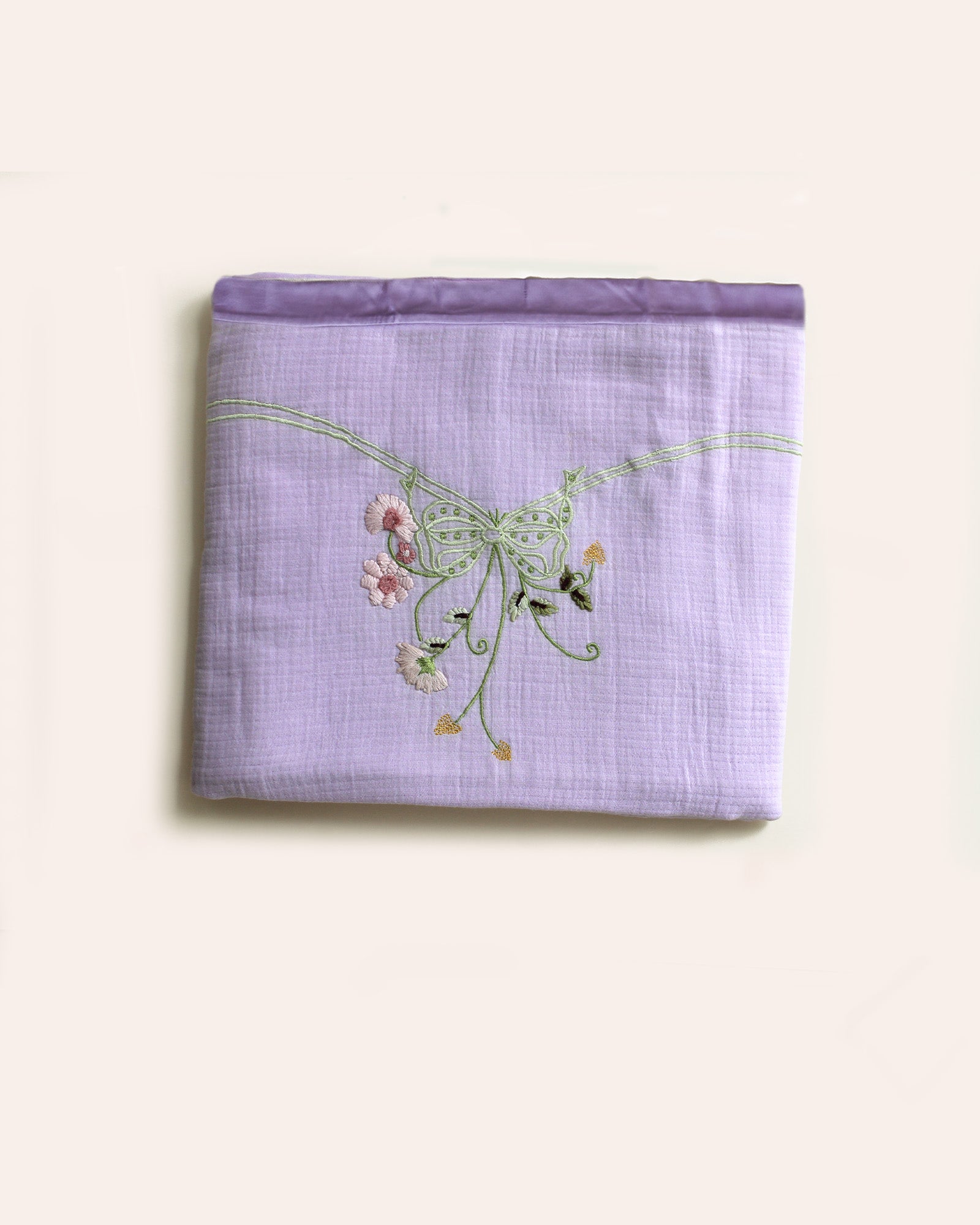 Hand-crafted,organic baby embroidered carefree breeze  Titalee Dohars with dazzling butterflies. perfect baby shower gifting by laadindia