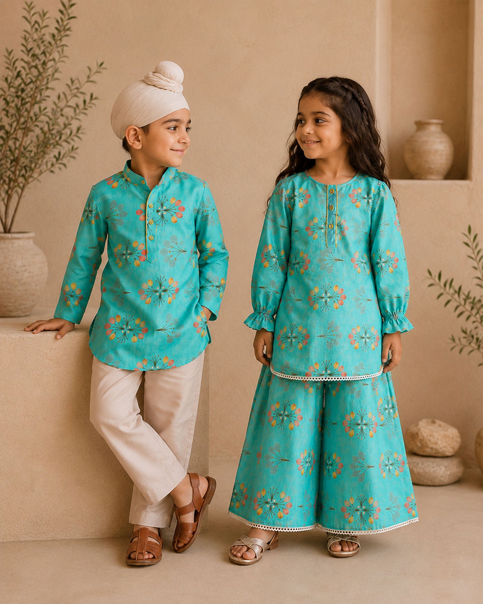 FIROZA JASHN KURTA SHARARA SET