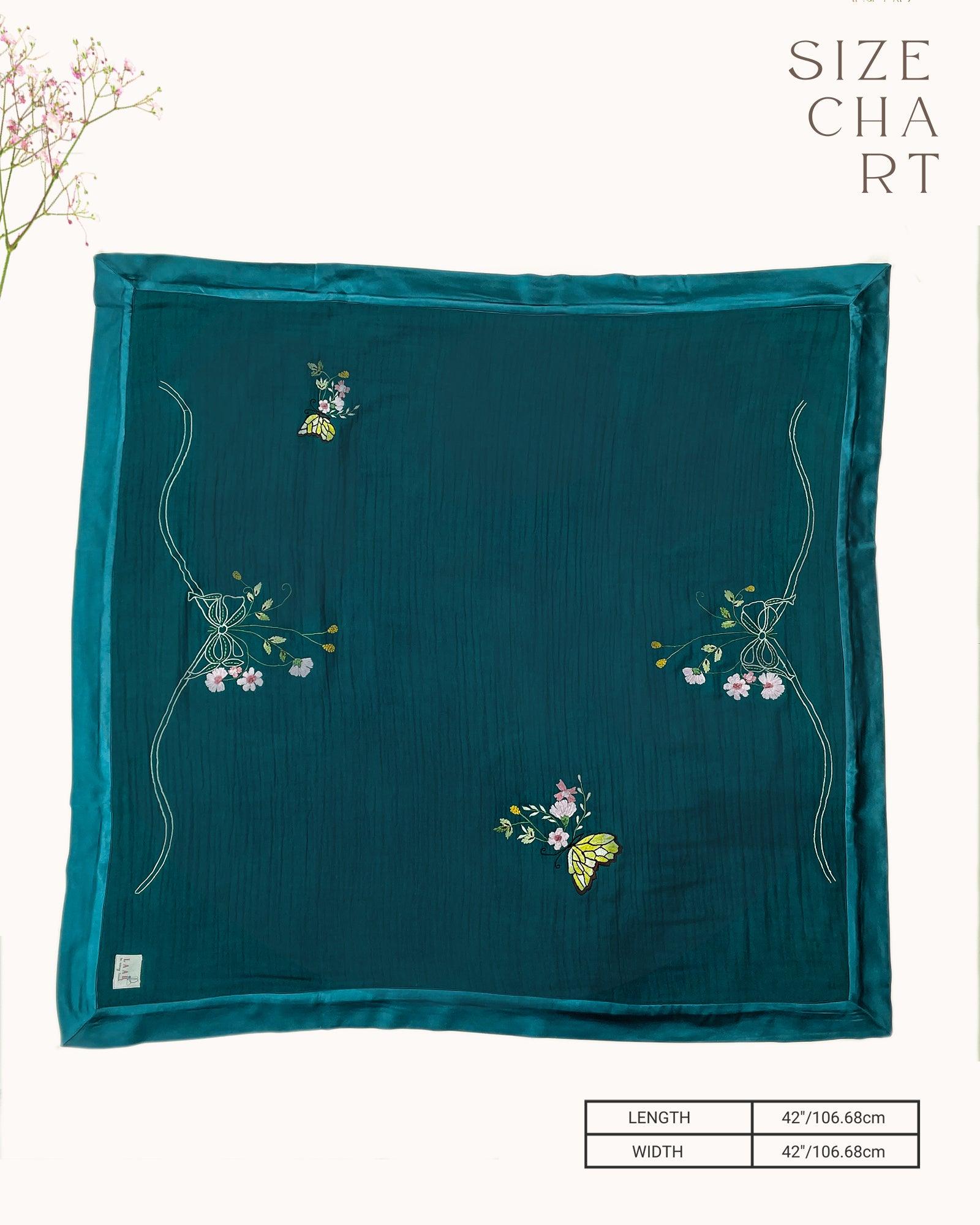 baby organic , Hand-crafted, embroidered intense Ocean Titalee Dohars with dazzling butterflies for kids upto three years 