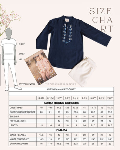PHULWARI MARINE BLUE KURTA PYJAMA.