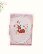 Hand-stitched Bambi dohar: nestled in flowers. 100% cotton muslin for ultimate softness & sleep.touchoffushiabambi dohar