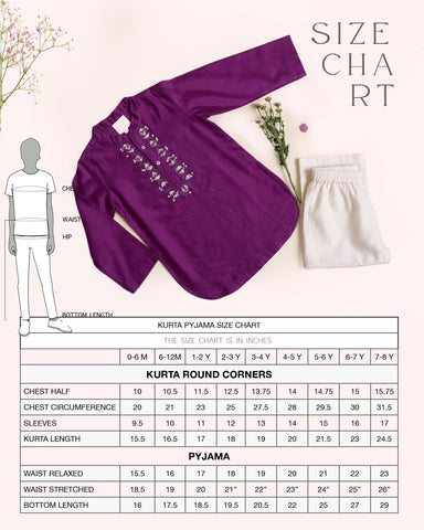 PHULWARI JAPANESE VIOLET KURTA PYJAMA.