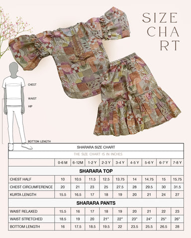 MOSS GREEN PRINTED SHARARA.